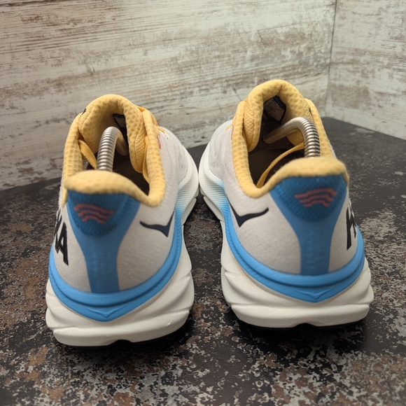 Womens Hoka One One Clifton 9 Running Shoes Sz 10 Used VGC White Mesh - Picture 7 of 10